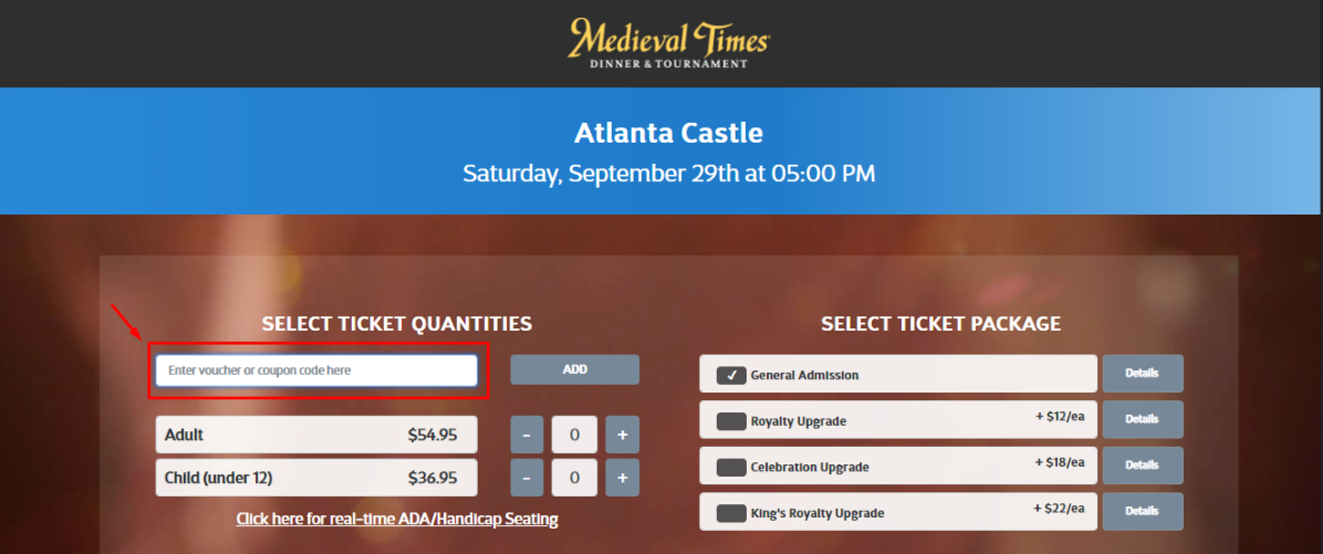 medieval times promo code