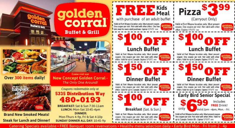 Unleash Savings with Golden Corral's BOGO Free Printable Coupons!