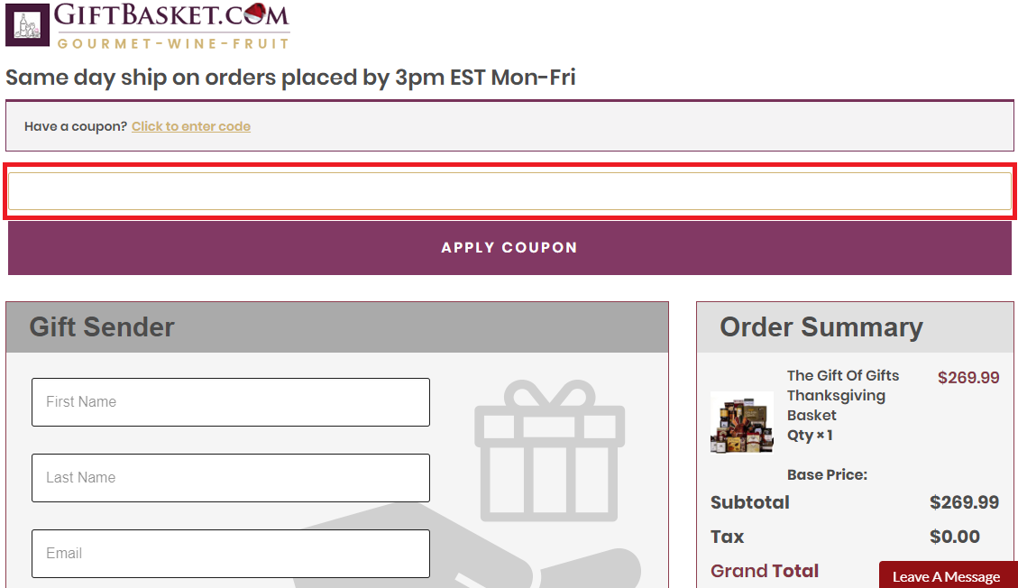 GiftBasket.com Coupons